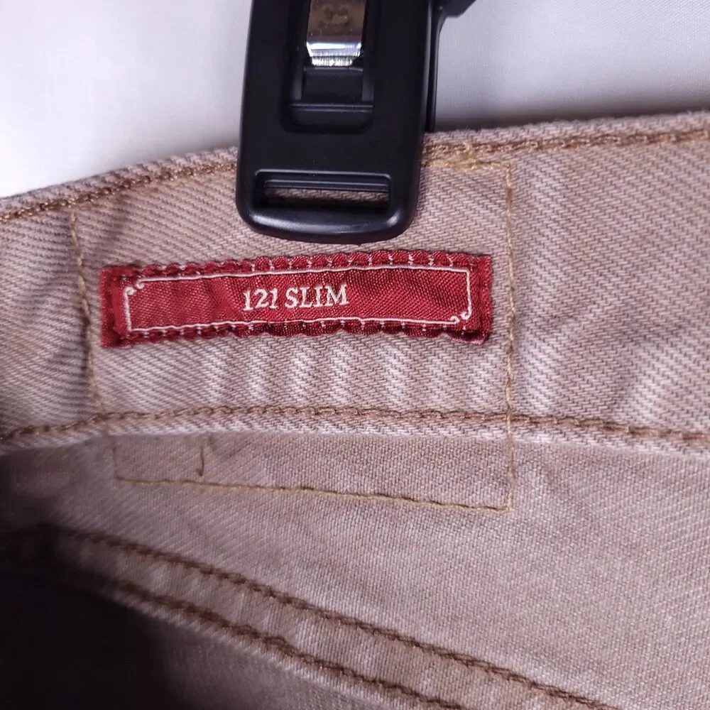Lucky Brand Jeans Mens 33x32 Brown 121 Slim Cone Denim - Picture 10 of 15